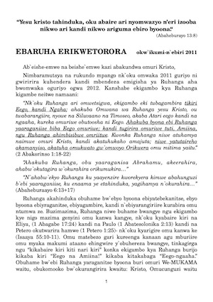 EBARUHA ERIKWETORORA - Okw`ikumi-n`ebiri 2011